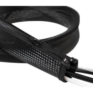Gaine flexible noire avec fermeture éclair Ø30mm longueur 1m