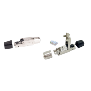 Fiche RJ45 cat6A blindée sans outil câble 10Gbit/s POE+AWG 26 à AWG22