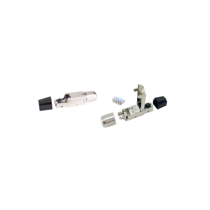 Fiche RJ45 cat6A blindée sans outil câble 10Gbit/s POE+AWG 26 à AWG22