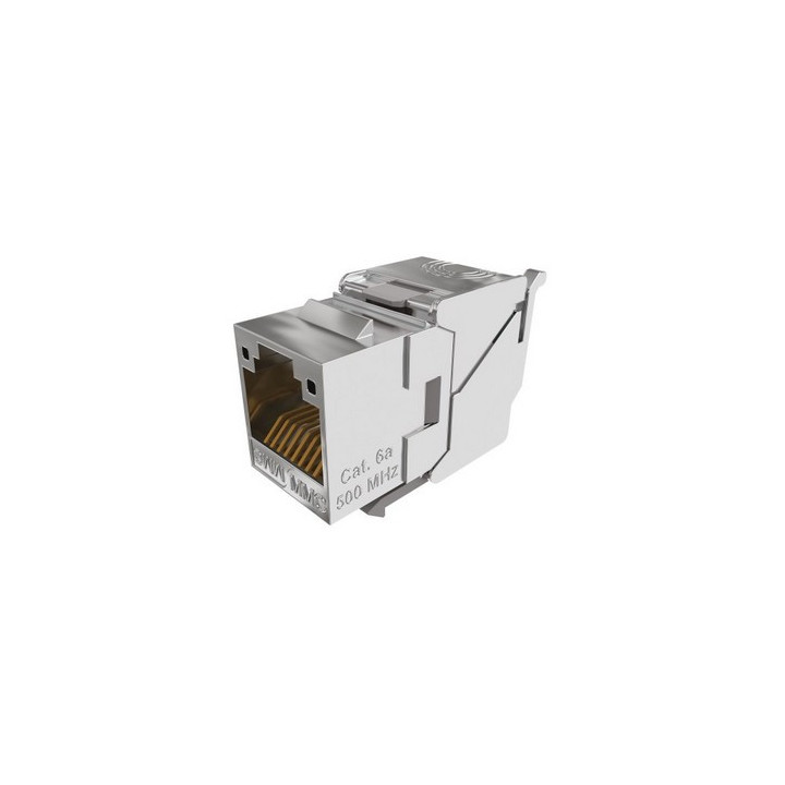 8 embases Keystone Cat.6a blindé 360° câble rigide/souple -AWG23 à 26