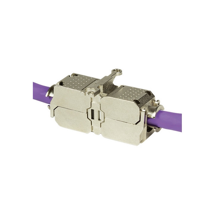 Connecteur de jonction cat.6a 10 Giga blindé pour câble rigide