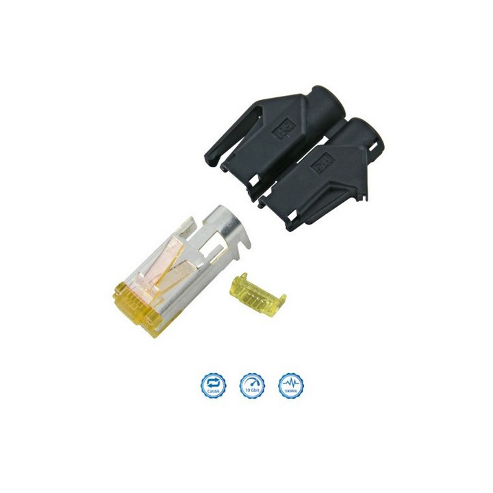 Fiche RJ45 cat.6a HIROSE TM31 avec manchon noir (sachet x50)