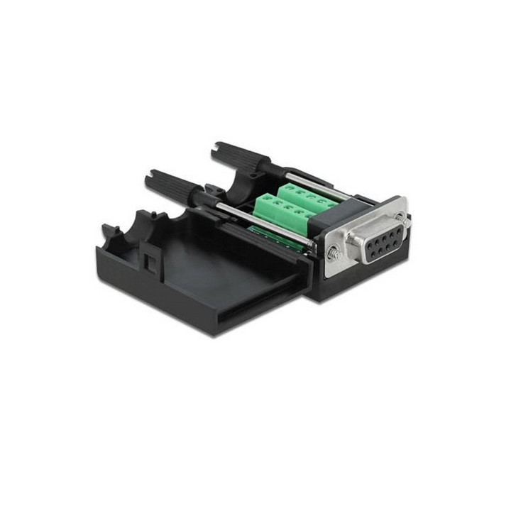 Connecteur Sub-D 9 points femelle sur bornier avec capot