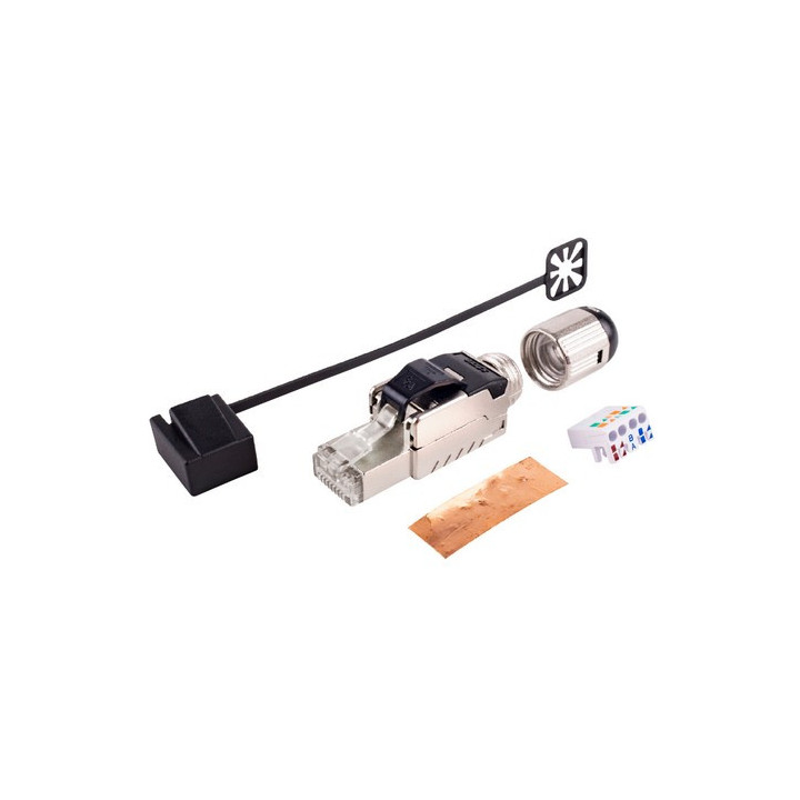 Plug RJ45 mâle blindé sans outil AWG22-24 - cat.6A