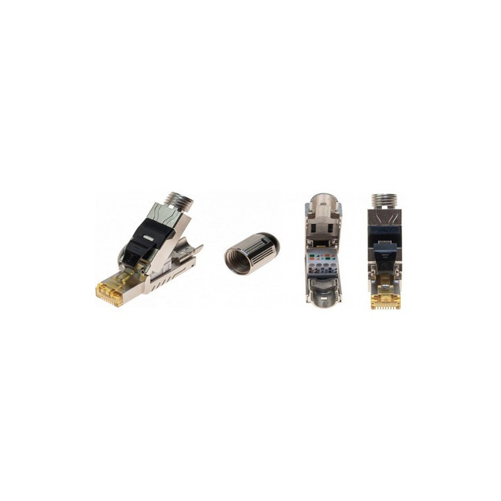 Fiche RJ45 de terrain CAT8.1 STP (mono et multi AWG22 à 24) 7 à 8.5mm