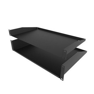 Etagère 19" 1U acier 1.5mm epoxy noir prof. 300mm