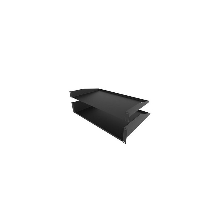 Etagère 19" 1U acier 1.5mm epoxy noir prof. 300mm