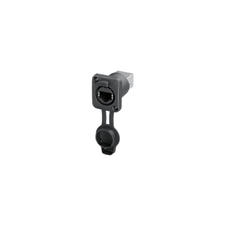 NE8FDPS-TOP Traversée Ethercon/RJ cat. 6A, série D, noire IP65