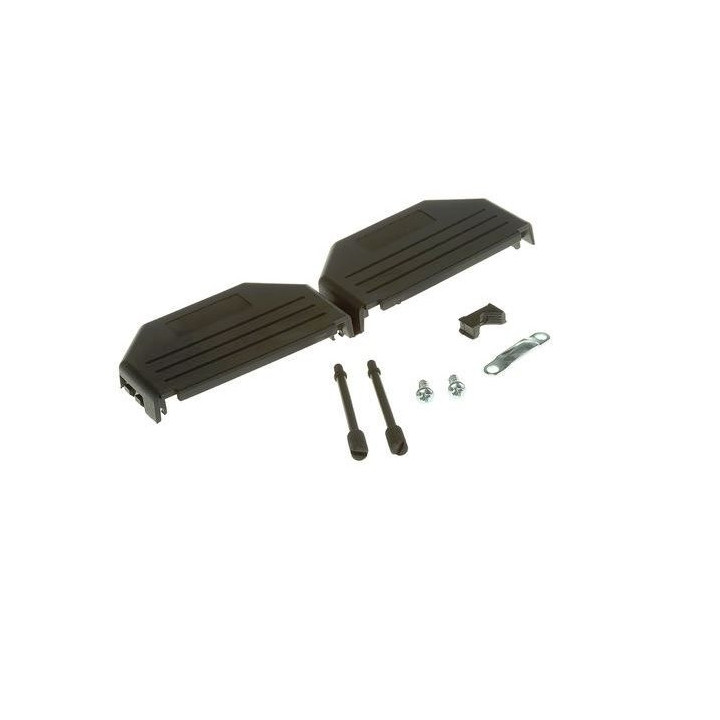 Capot en plastique noir demi-coquille avec vis longues pour SUB-D 50