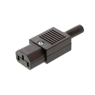 Fiche secteur IEC C13 femelle droite 2P+T 10A 250V noire