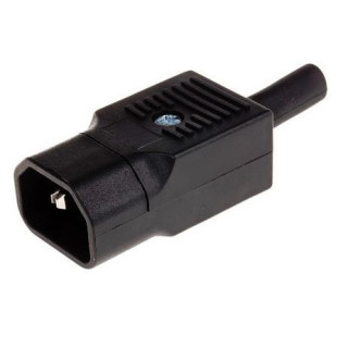 Fiche secteur IEC C14 mâle droite 2P+T 10A 250V noire