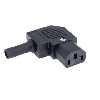 Fiche secteur IEC C13 femelle coudée côté droit 2P+T 10A 250V noire