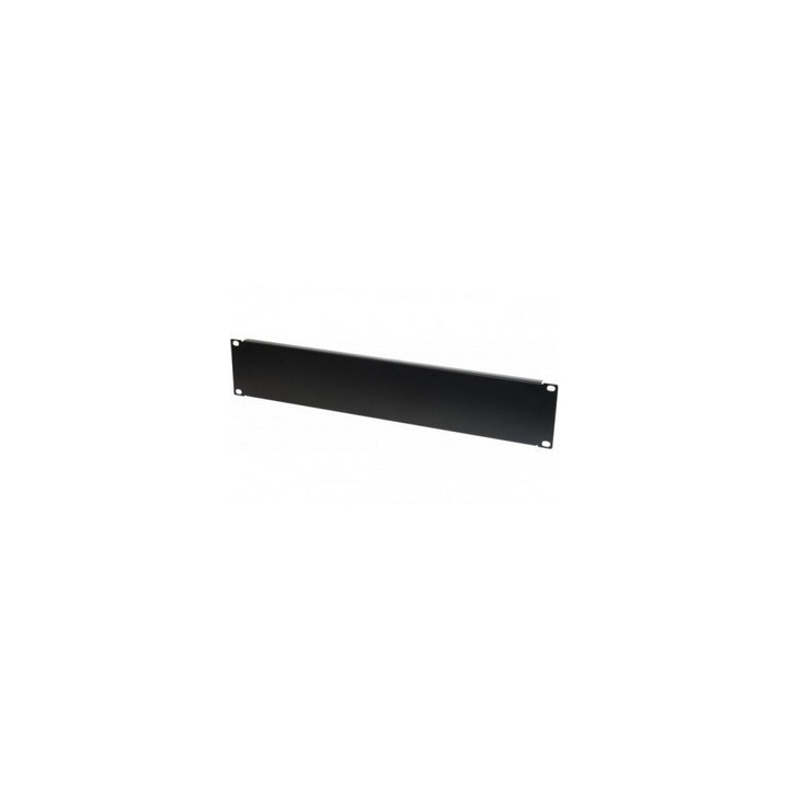 Face 19" 2U pleine en alu. 3mm noir RAL7021 (mini cde 2 pcs)