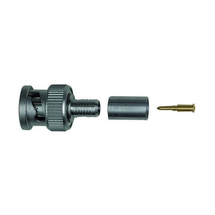 Fiche BNC 75 ohms mâle droite à sertir pour câble VCB100
