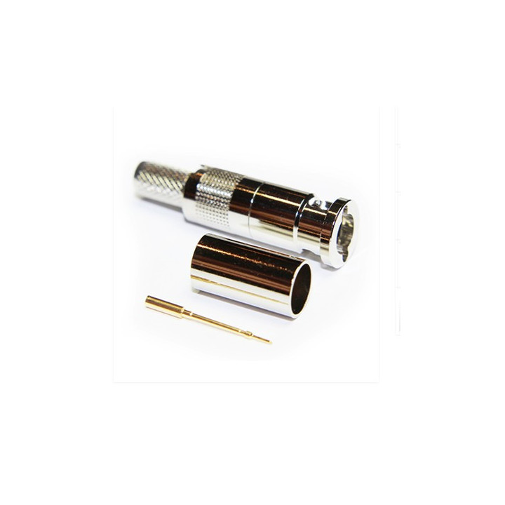 Fiche micro BNC haute densité 12GHz mâle à sertir pour 0.6/2.8