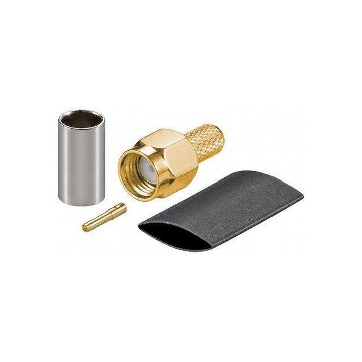 Connecteur RP-SMA mâle à sertir 50 ohms pour câble RG58