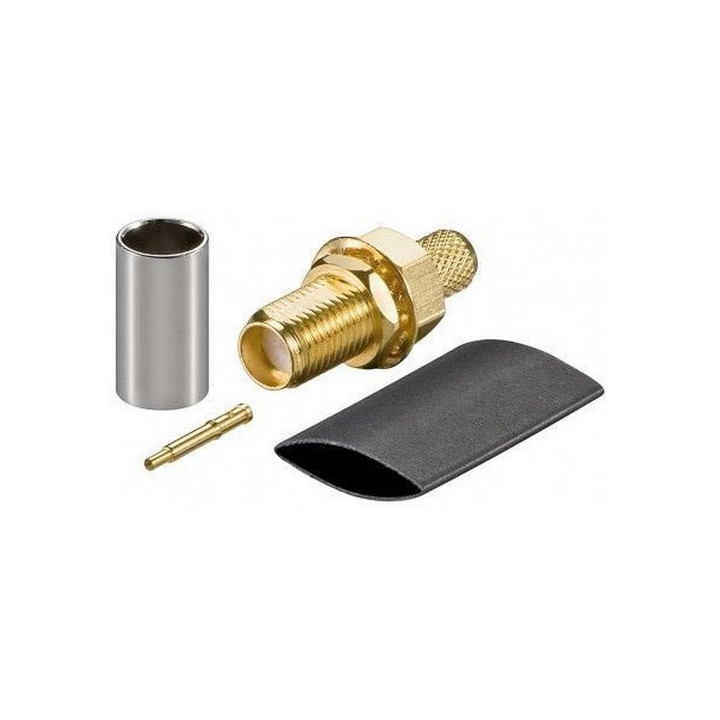 Connecteur RP-SMA femelle à sertir 50 ohms pour câble RG58