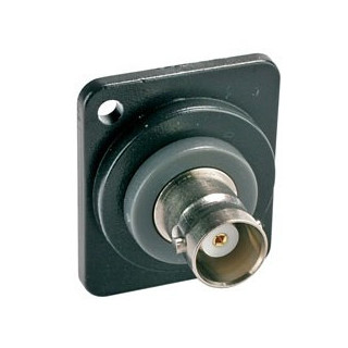 Traversée de panneau BNC F/F 50 ohms série D noire