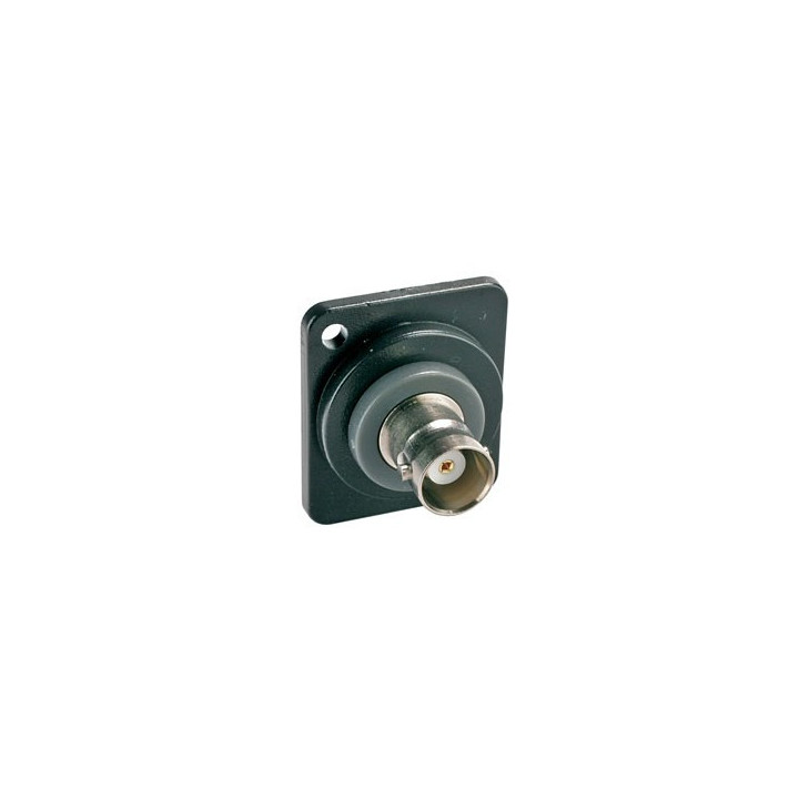 Traversée de panneau BNC F/F 50 ohms série D noire