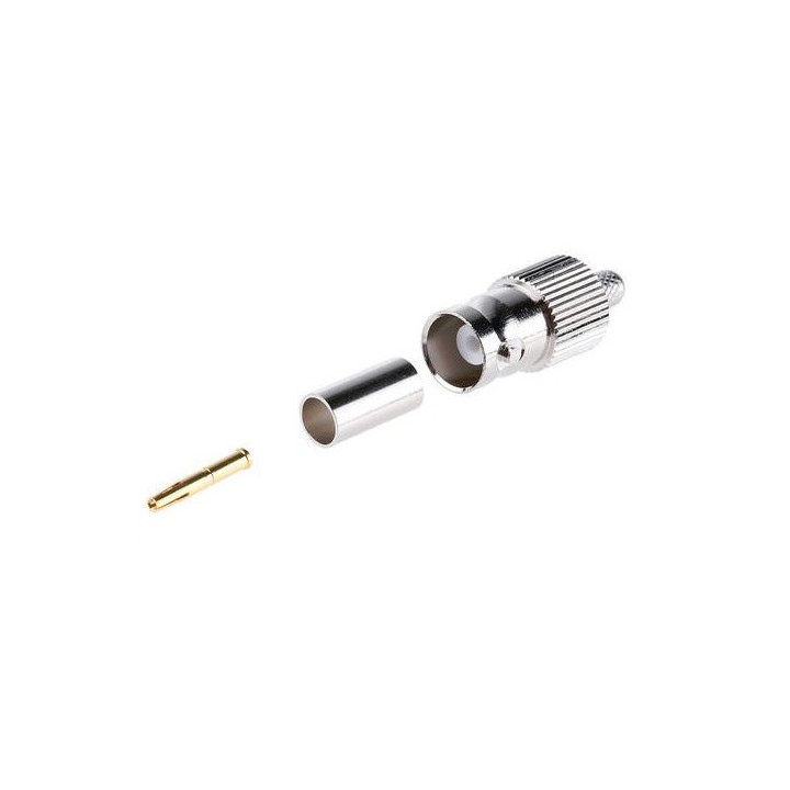 Fiche BNC femelle 3GHz 75 ohms droite à sertir pour câble 0.6/2.8