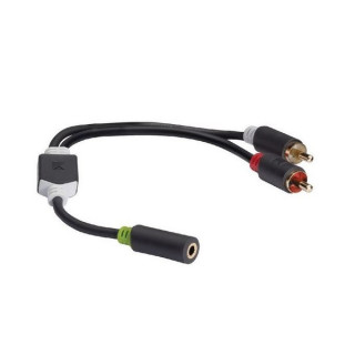Cordon adaptateur Jack 3.5mm stéréo F vers 2 RCA M - 0.2m
