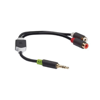 Cordon adaptateur Jack 3.5mm stéréo M vers 2 RCA F - 0.2m