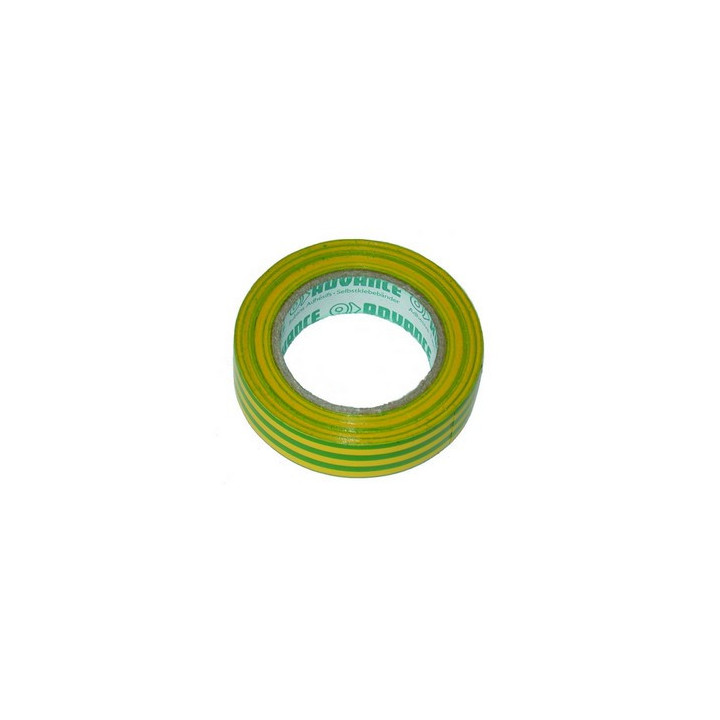 10 rubans isolant électrique Advance AT7 15 mm x 10 m vert/jaune