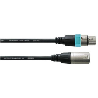 Cordon micro XLR 3 pts M/F REAN avec bague bleue