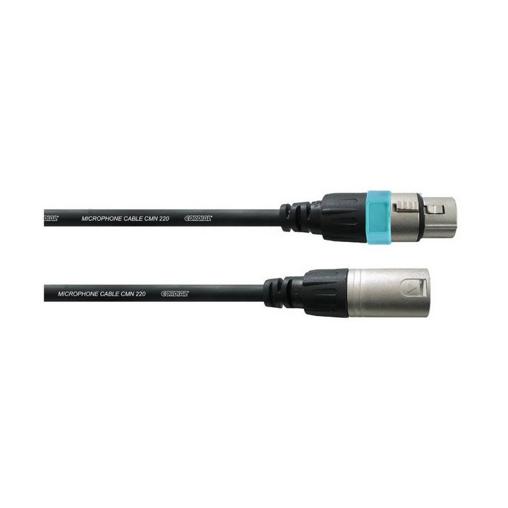 Cordon micro XLR 3 pts M/F REAN avec bague bleue