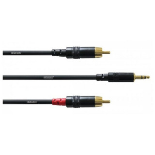 Cordon Jack 3.5mm stéréo vers 2 RCA or M/M REAN 