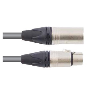 Cordon DMX gris 2 paires 0.34mm² XLR 5 pts M/F NEUTRIK