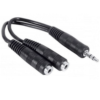 Cordon adaptateur éco Jack 3.5mm stéréo M vers 2 Jacks F - 0.2m