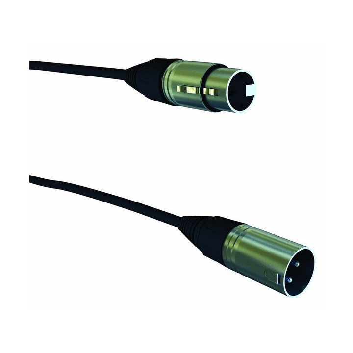 Cordon XLR Neutrik 3 pts M/F câble Viper noir - 20m