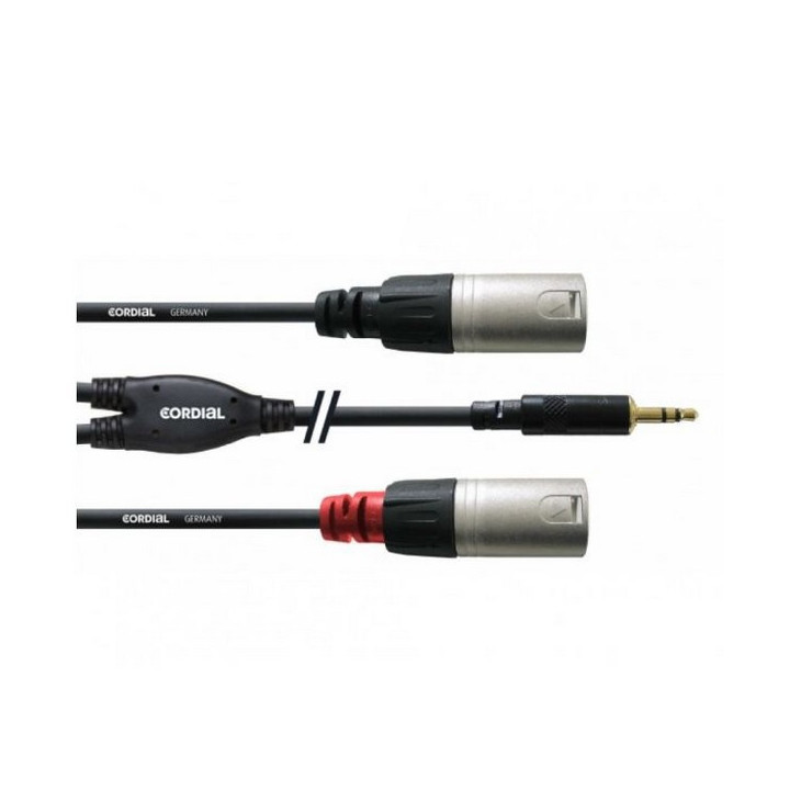 Cordon Jack 3.5mm stéréo or vers 2 XLR M/M REAN - 1.8m