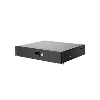 Tiroir 19" 2U en acier noir avec serrure prof. 385mm