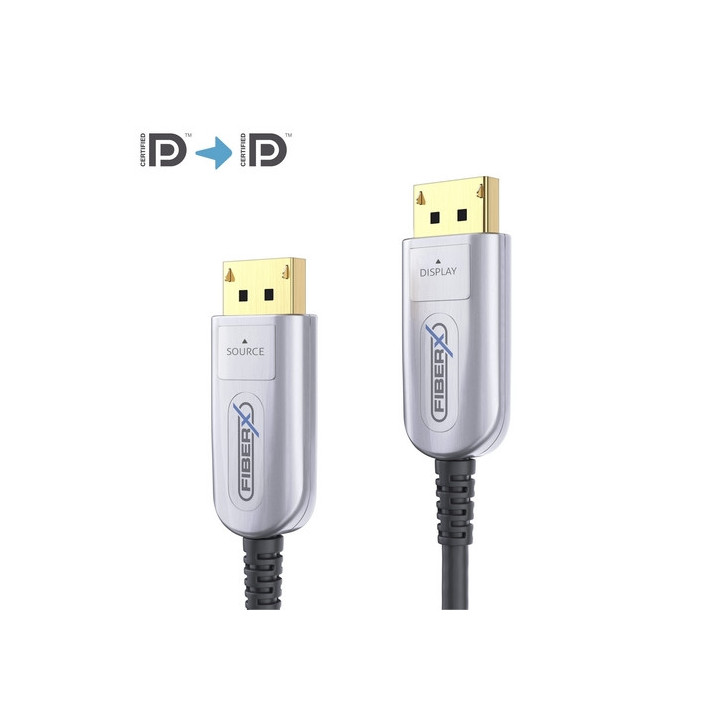 Cordon DisplayPort 2.0 sur fibre optique -(8K / UltraHD @ 60Hz) -25m