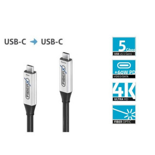 Cordon fibre optique Fibre 3.2 Gen1x1 USB-C vers USB-C AOC -5 m