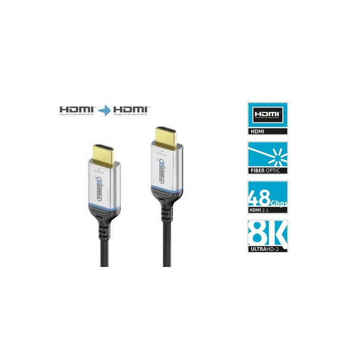 Jarretière optique FiberX HDMI 2.1 8K 4320p@60Hz 48Gbps M/M