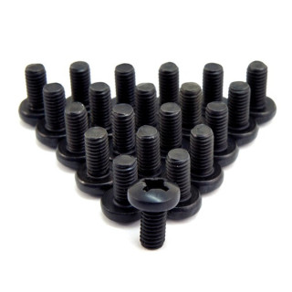 Sachet de 100 vis M6 x 16 mm en acier zingué noir