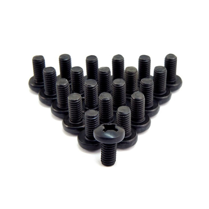 Sachet de 100 vis M6 x 16 mm en acier zingué noir