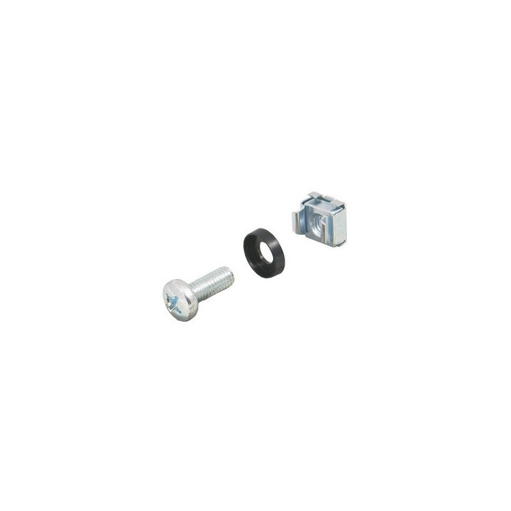 Sachet de 50 vis M6, 50 rondelles plastique, 50 écrou-cage M6