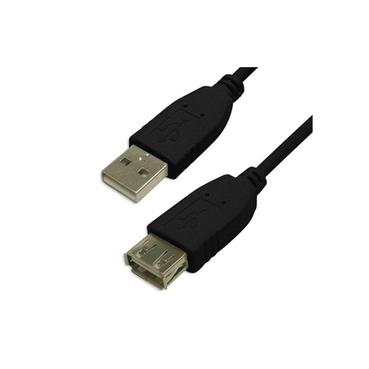Rallonge USB 2.0 Highspeed (480 Mbps) type A M/F noire