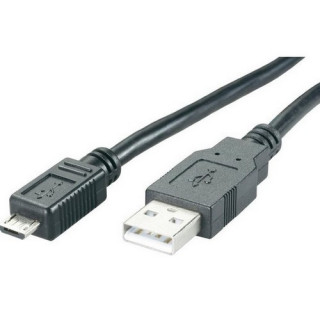Cordon USB 2.0 (480 Mbps) type A vers Micro USB B M/M noir