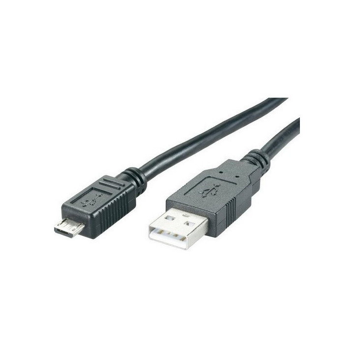 Cordon USB 2.0 (480 Mbps) type A vers Micro USB B M/M noir