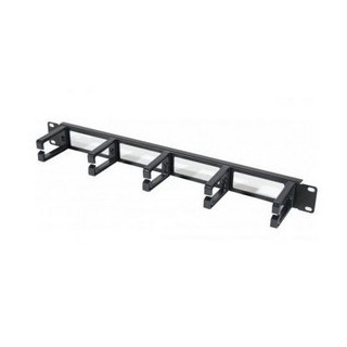 Face 19" 1U passe-câbles ouverte avec 5 anneaux plastique