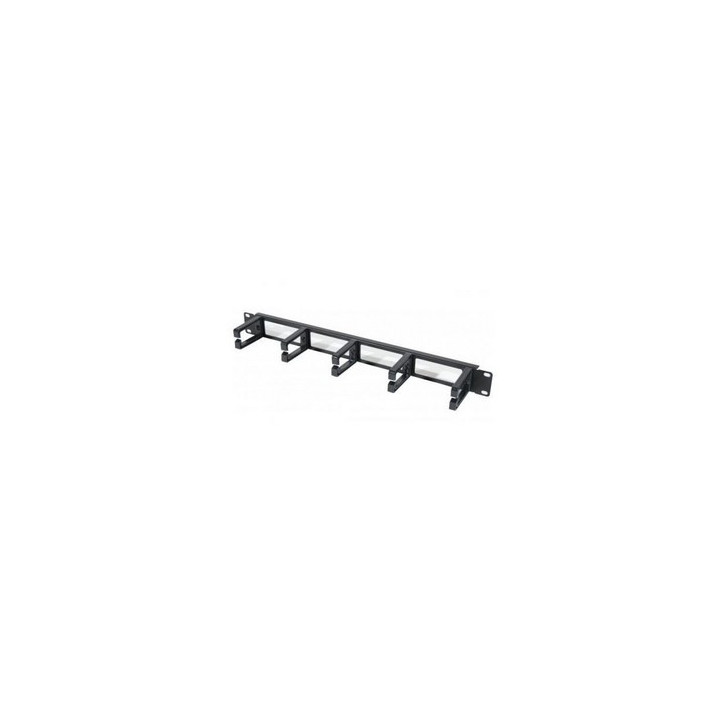 Face 19" 1U passe-câbles ouverte avec 5 anneaux plastique