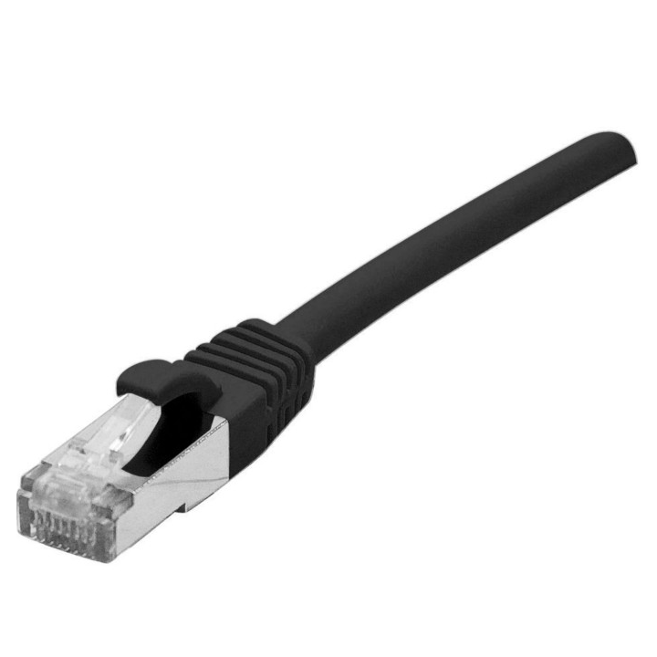 Cordon RJ45 cat.6a S/FTP 500 MHz LSOH snagless noir 30m