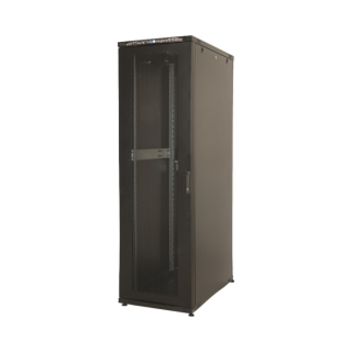 Baie serveur 19" 42U 800x1000 noire porte AV/AR perforée 142kg