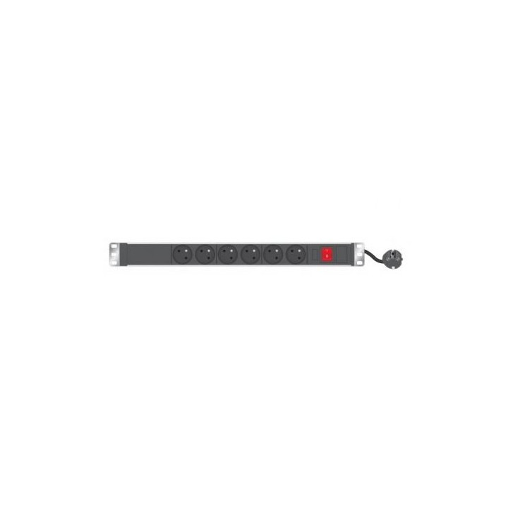 Réglette secteur 19" 6 PC 16A inter/voyant cordon 2.3m