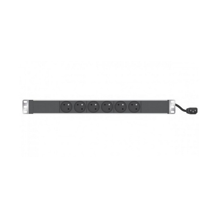 Réglette secteur 19'' 6 PC 2P+T 10A cordon 2.3m IEC C14